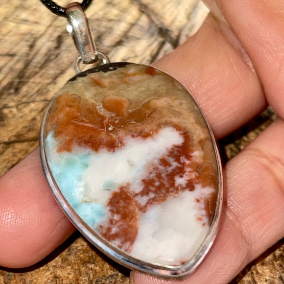 Caribbean Larimar Crystal Pendant 2 1/4” - Picture 8 of 13
